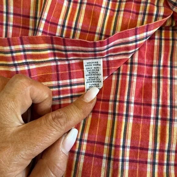 Ralph Lauren “Blake” Red and Yellow Plaid Button Down Shirt Mens size XXL - Picture 6 of 10